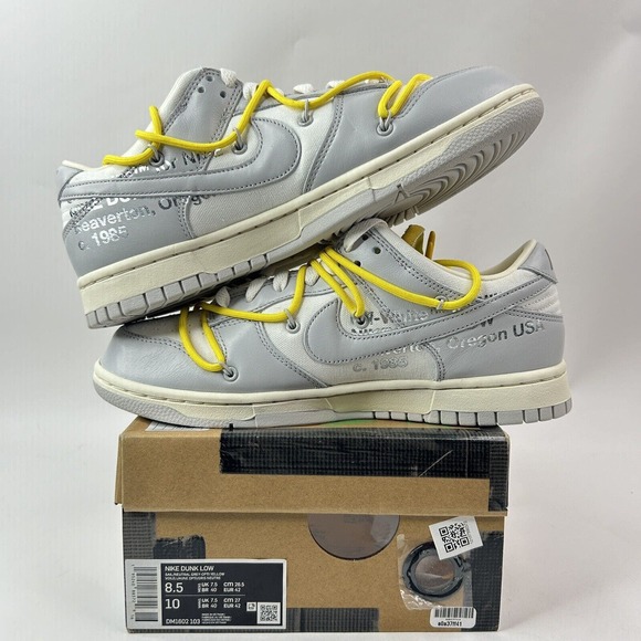 Nike Dunk Low x Off-White Lot 29 of 50 “Sail/Neutral Gray” 2024 - Picture 3 of 5